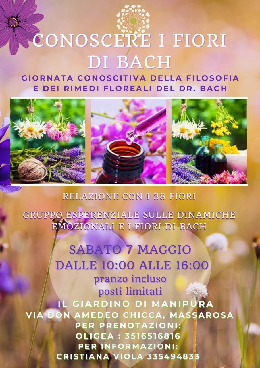 Giornata alla scoperta dei rimedi floreali “Fiori di Bach” con pranzo al Giardino di Manipura